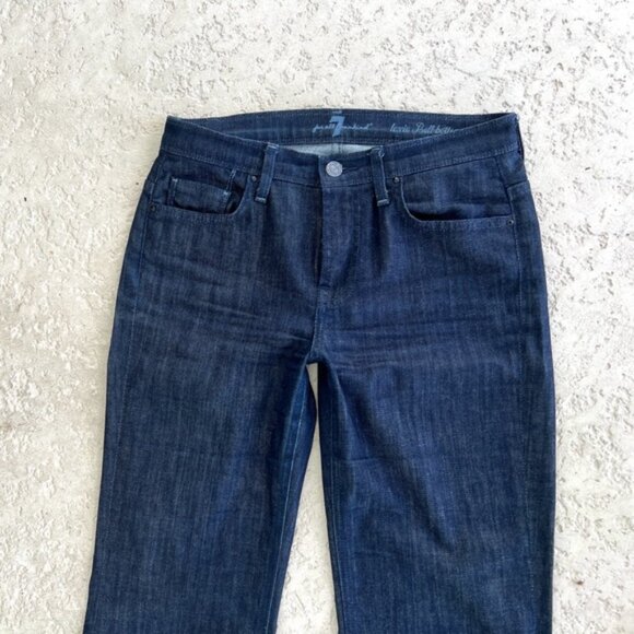 Womens 7 For All Mankind Jeans 26 Lexie Bell bottom Flare Wide Dark Blue Denim - Picture 4 of 9